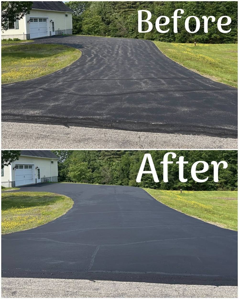 Before and after large driveway